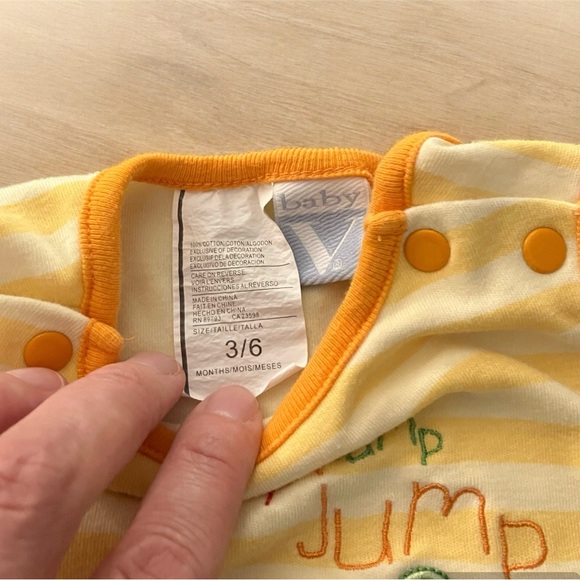 3/$22 Baby Gap & Baby V Diaper Shirt Set of 2 Jump Frog Striped Short Sleeve - Picture 6 of 7